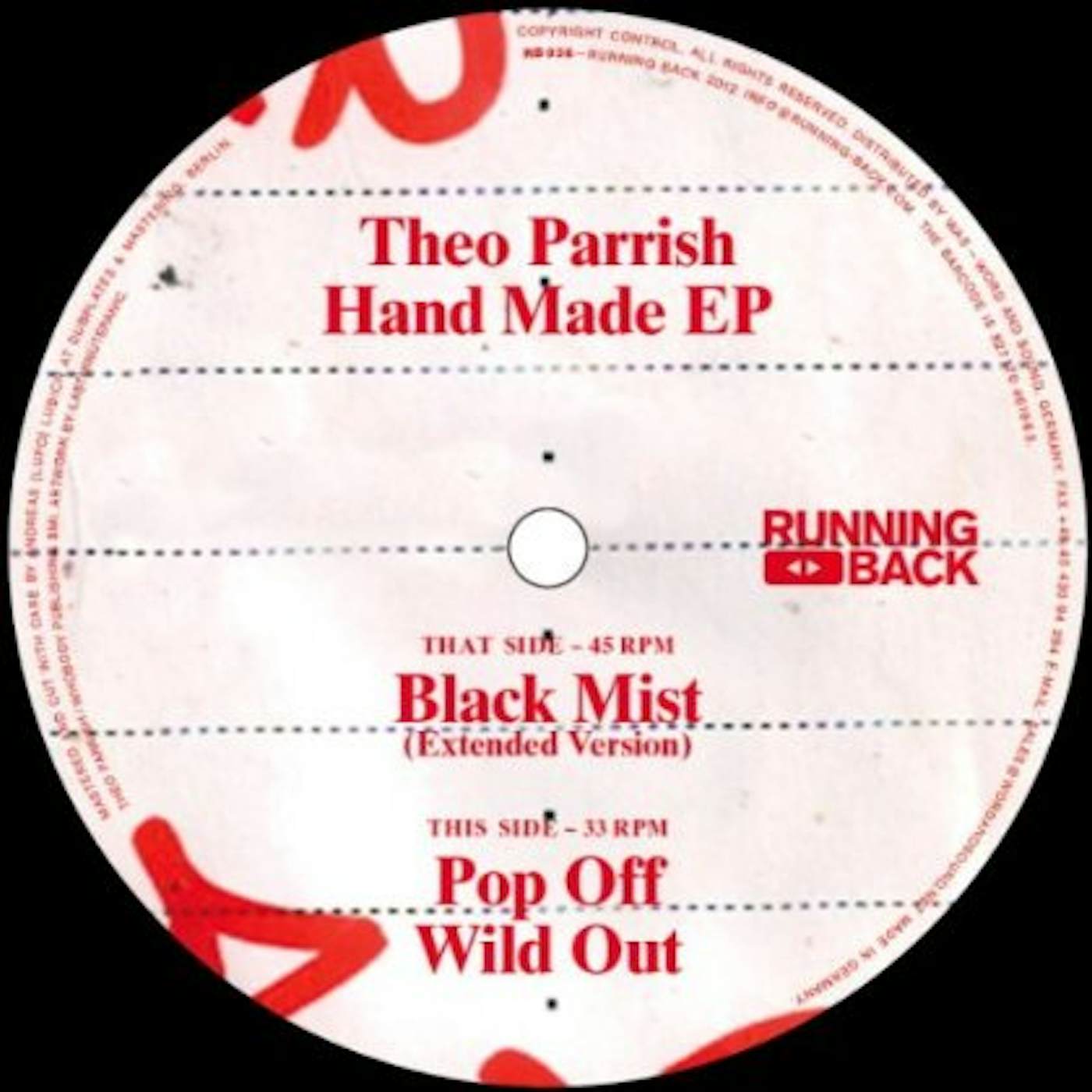 Theo Parrish Hand Made Vinyl Record
