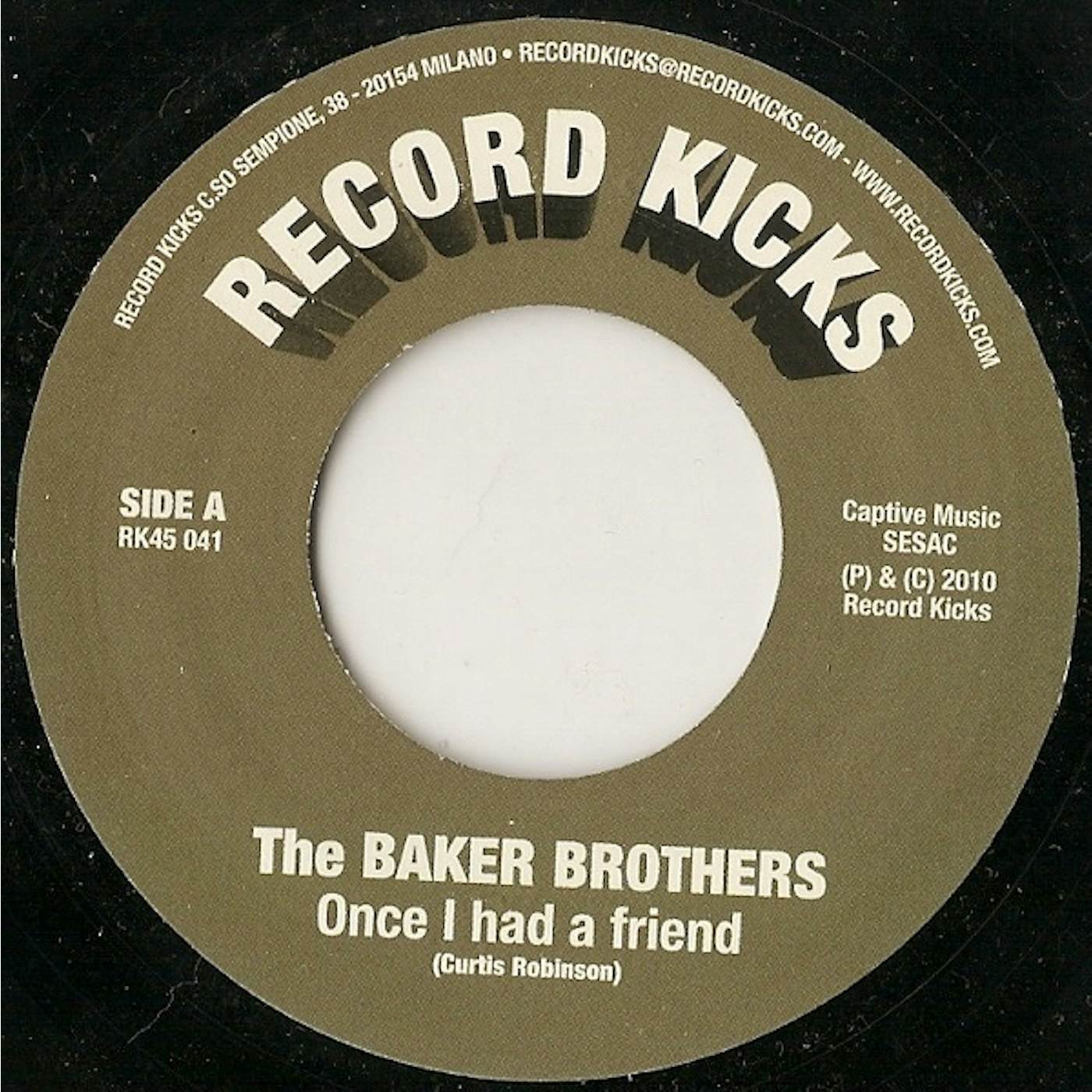 Baker Brothers ONCE I HAD A FRIEND Vinyl Record