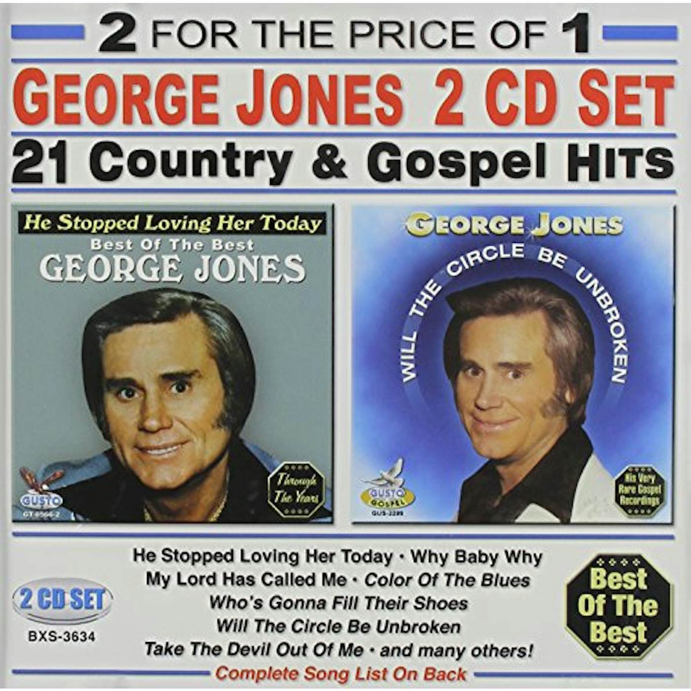 George Jones 21 COUNTRY & GOSPEL HITS CD