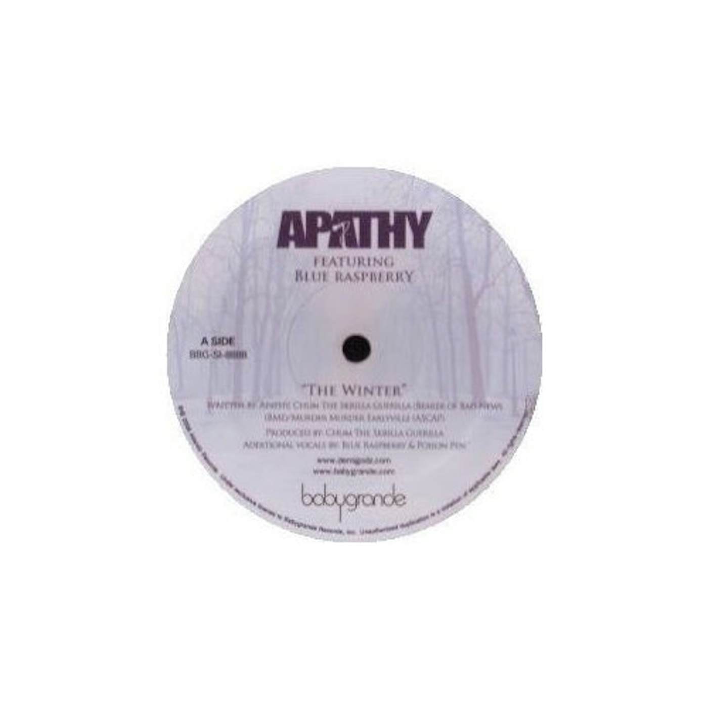 Apathy WINTER / CAN'T LEAVE RAP ALONE Vinyl Record