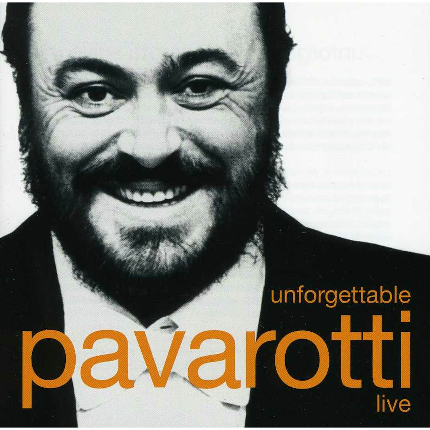 UNFORGETTABLE Luciano Pavarotti LIVE CD
