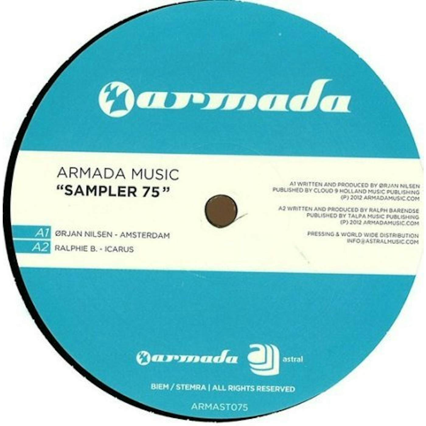 ARMADA MUSIC SAMPLER 75 Vinyl Record - Holland Release