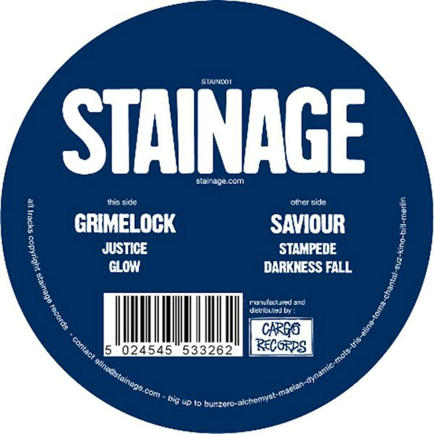 Grimelock/Saviour STAIN001 EP Vinyl Record