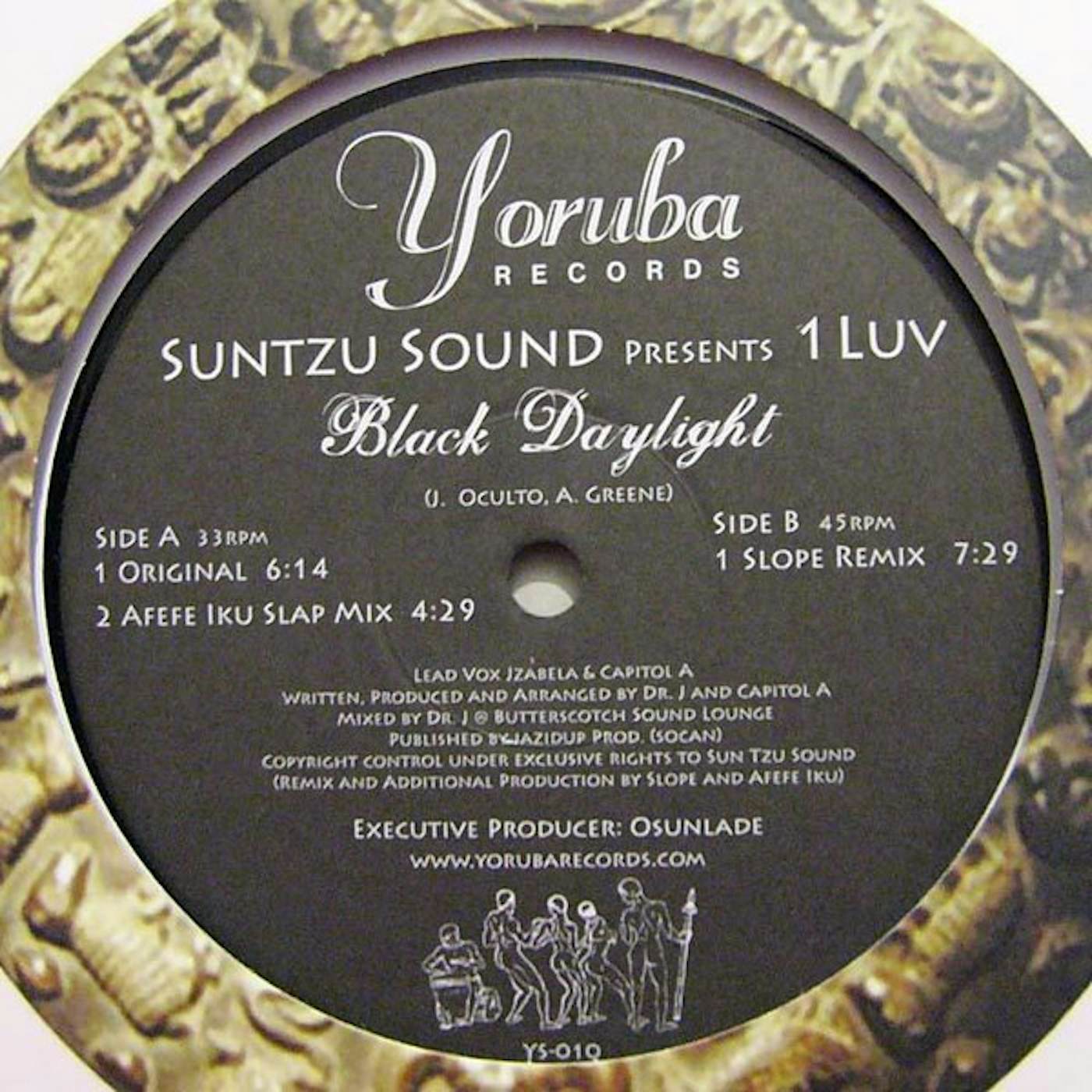 Suntzu Sound Presents 1 Luv BLACK DAYLIGHT Vinyl Record