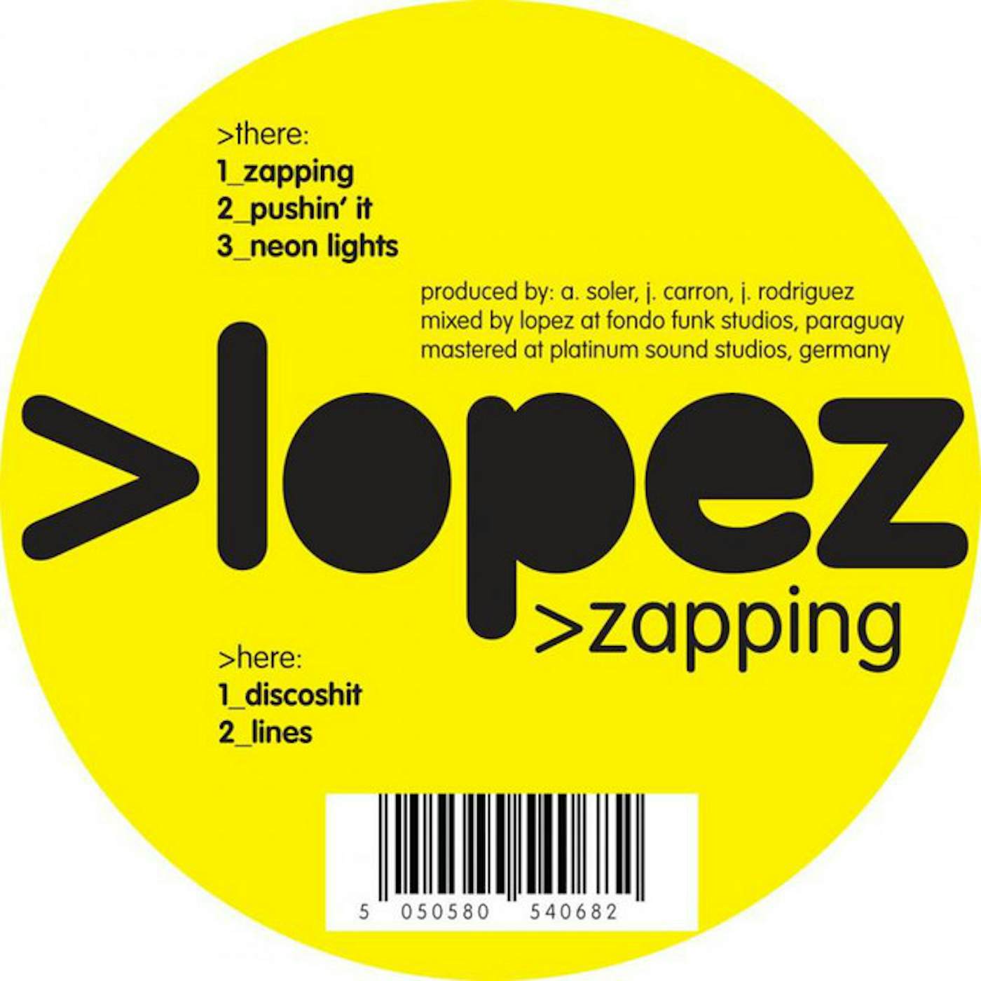 Lopez ZAPPING EP Vinyl Record - Australia Release