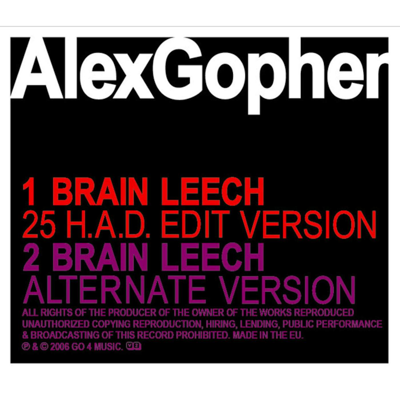 Alex Gopher Brain Leech Vinyl Record
