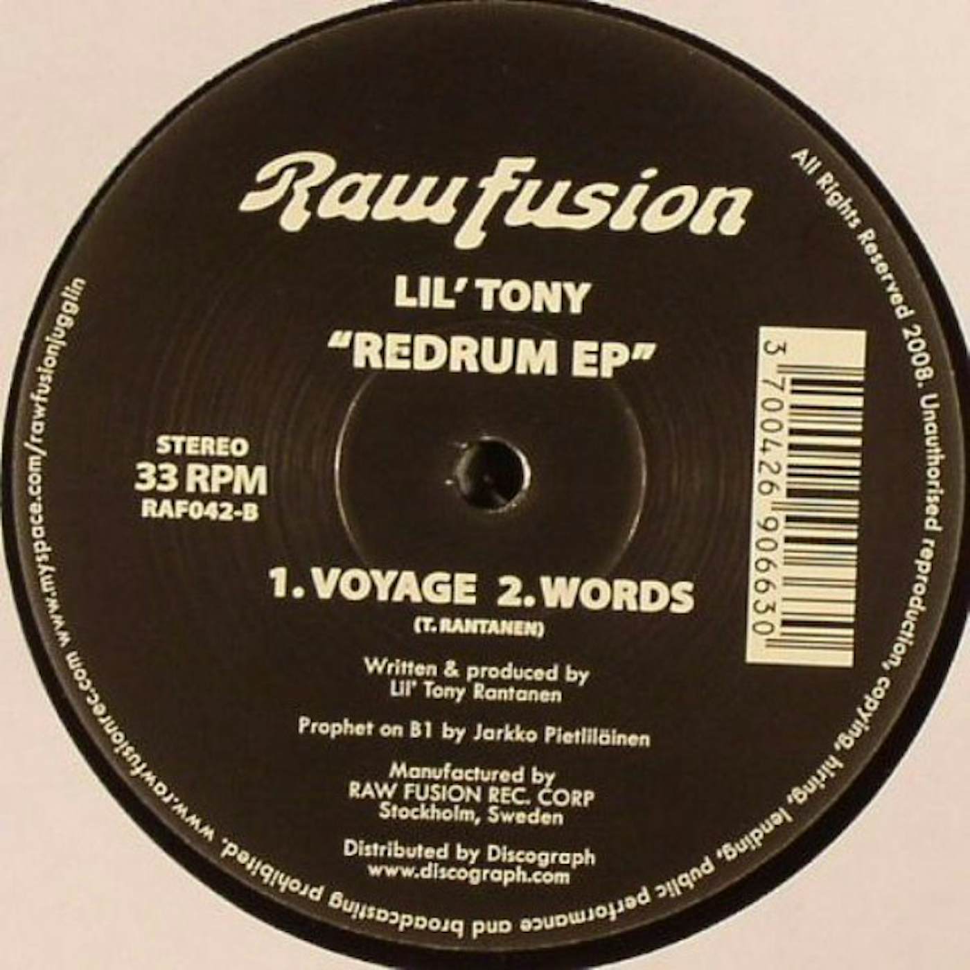 Lil Tony REDRUM/WORDS Vinyl Record