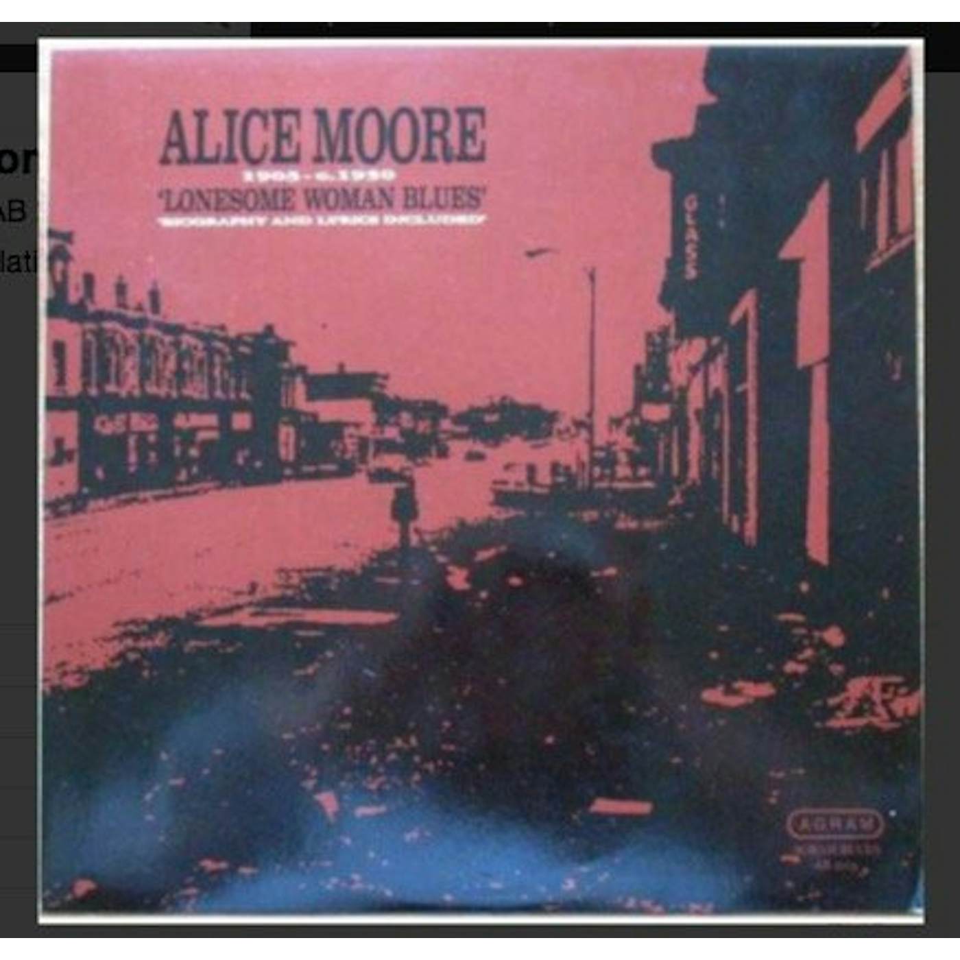 Alice Moore LONESOME WOMAN BLUES Vinyl Record