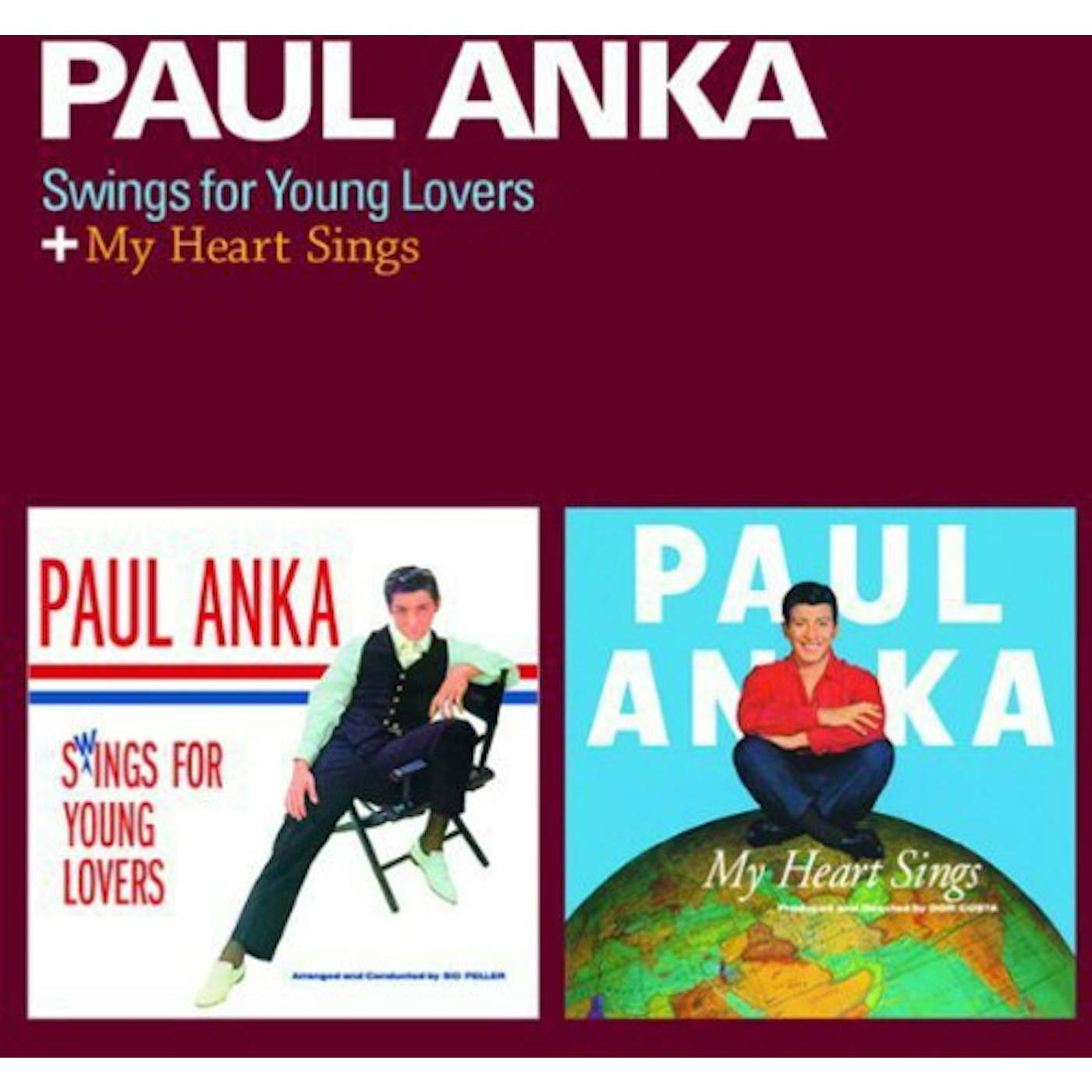 Paul Anka SWINGS FOR YOUNG LOVERS / MY HEART SINGS CD