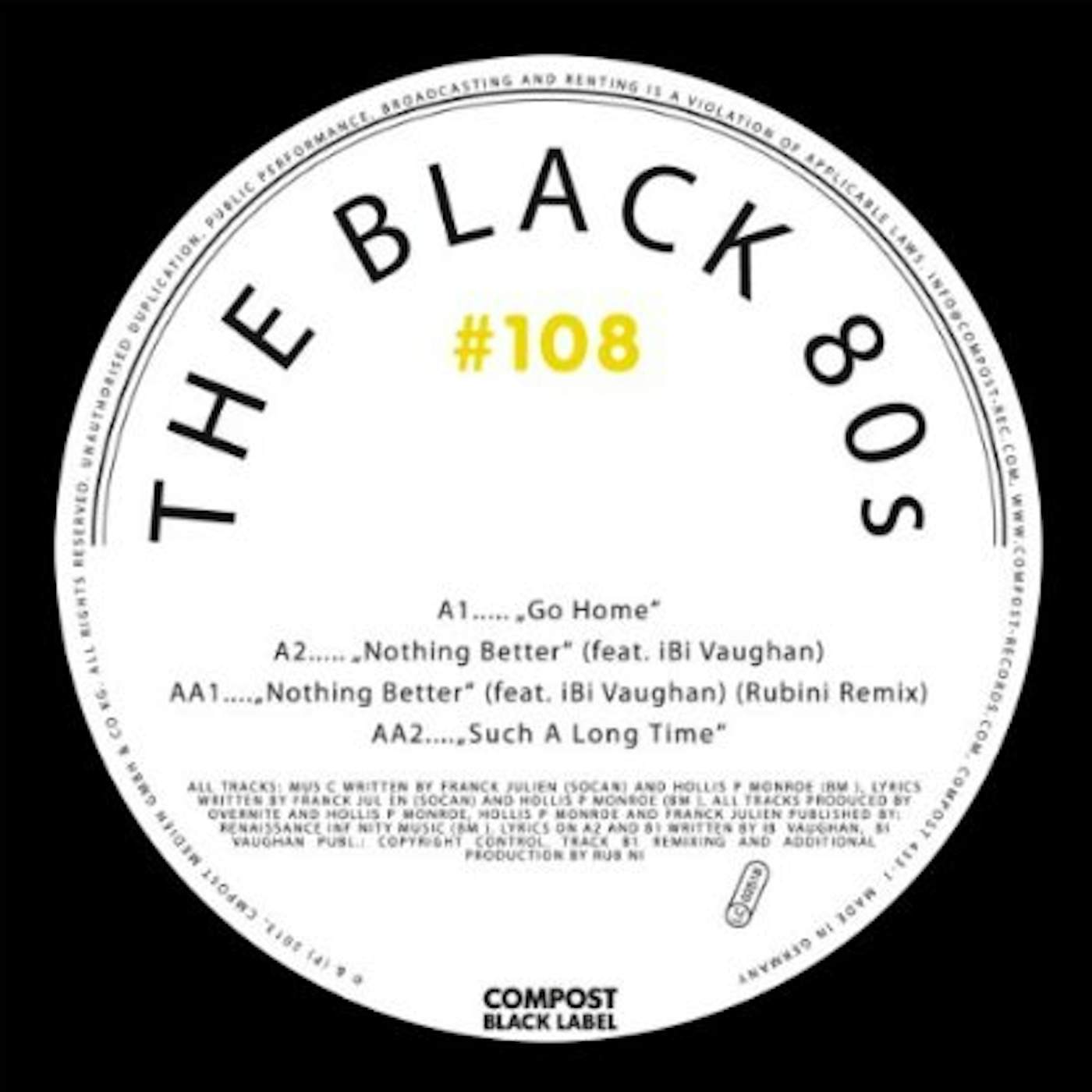 The Black 80s COMPOST BLACK LABEL 108 Vinyl Record