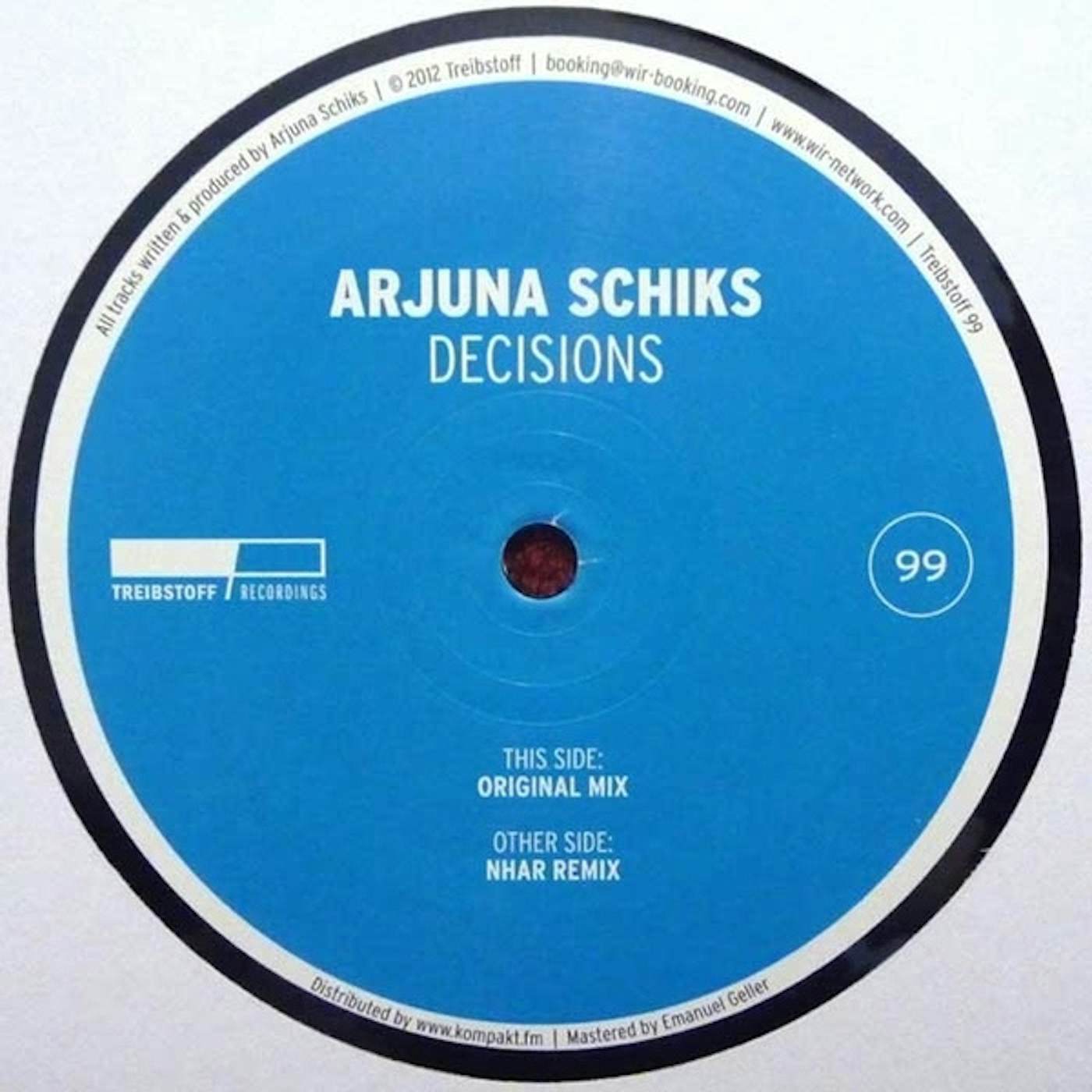 Arjuna Schiks DECISIONS Vinyl Record - UK Release