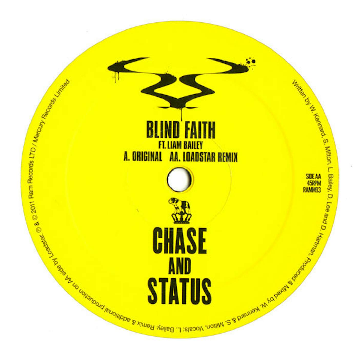 Chase & Status BLIND FAITH FT. LIAM BAILEY Vinyl Record - UK Release