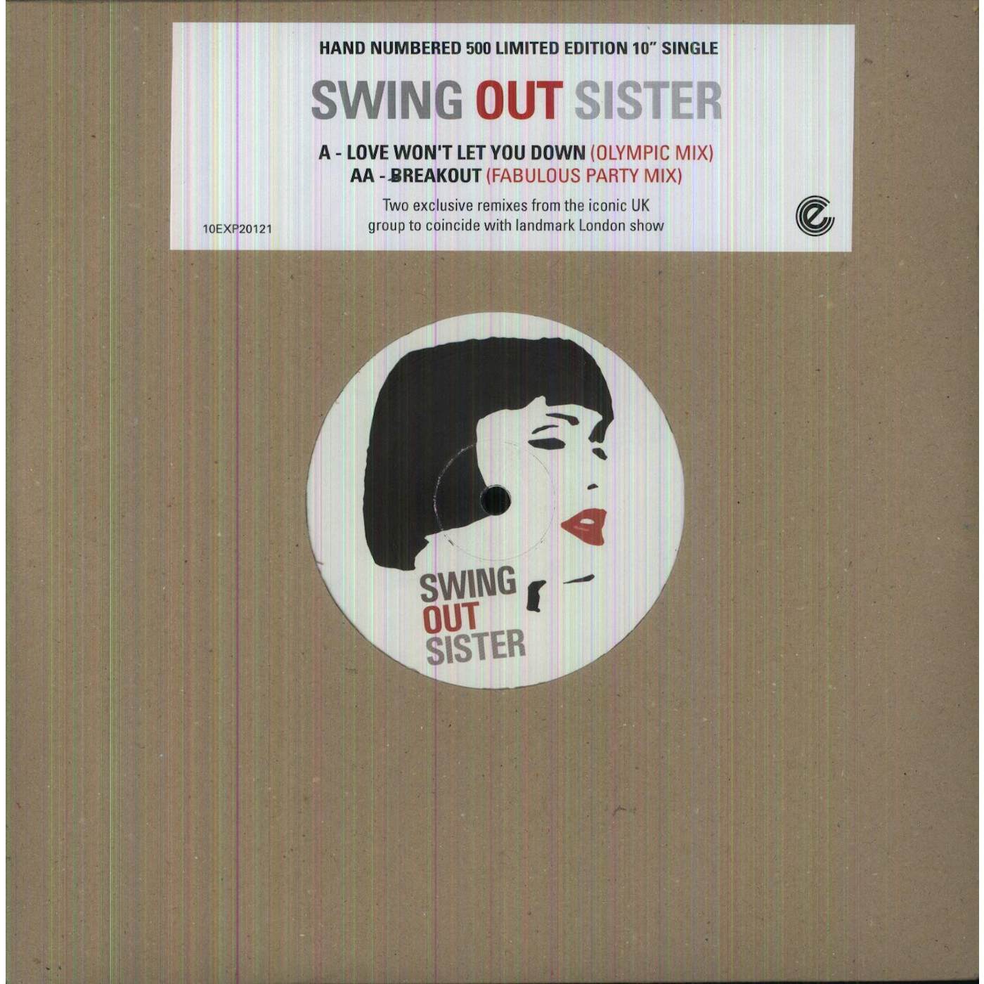 Swing Out Sister LOVE WON'T LET ME DOWN Vinyl Record - 10 Inch Single, UK Release