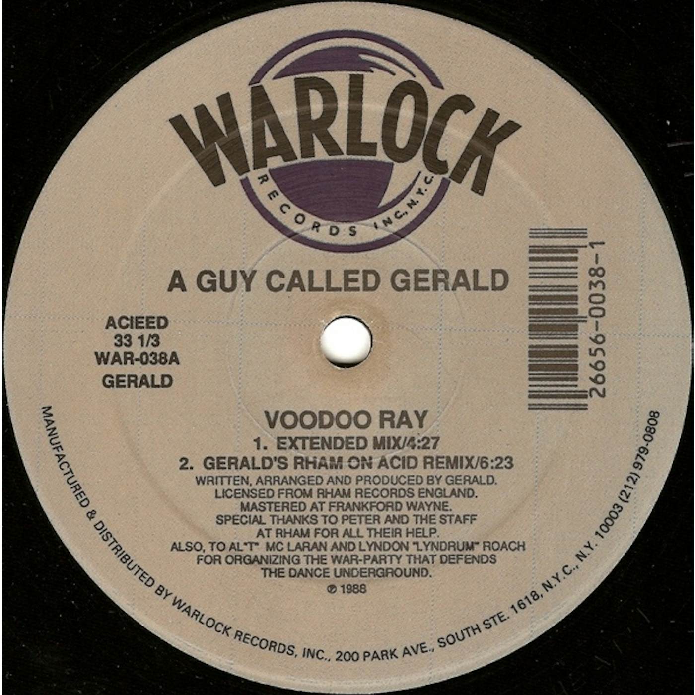 A Guy Called Gerald VOODOO RAY Vinyl Record - UK Release