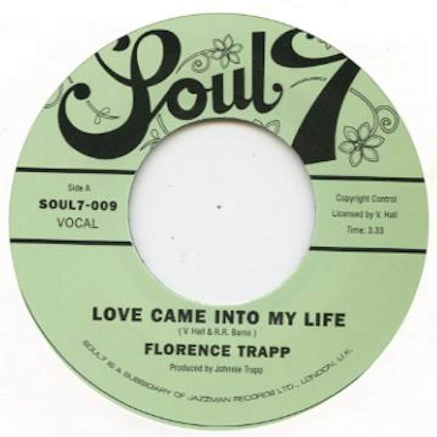 Florence Trapp LOVE CAME INTO MY LIFE Vinyl Record - UK Release