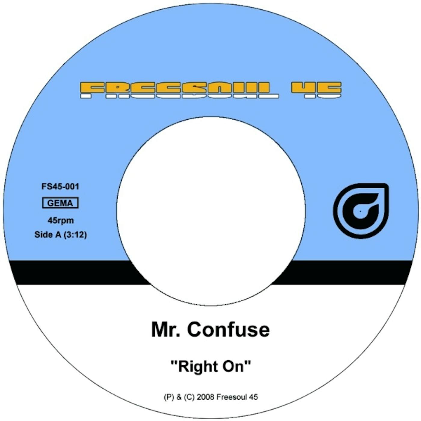 Mr. Confuse RIGHT ON Vinyl Record - UK Release