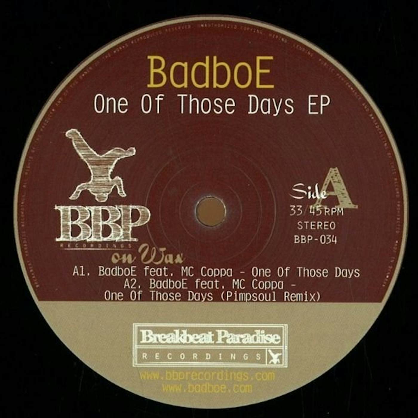 BadBoe ONE OF THOSE DAYS EP Vinyl Record - UK Release