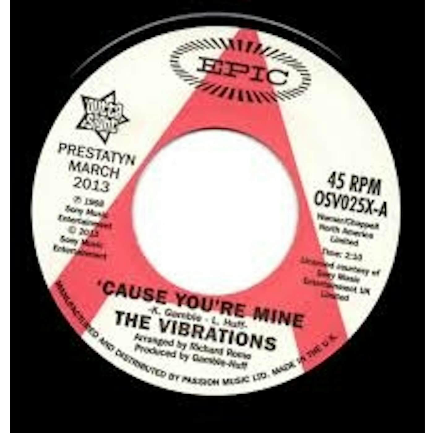 The Vibrations CAUSE YOU'RE MINE/FOLLOW YOUR HEART Vinyl Record - UK Release