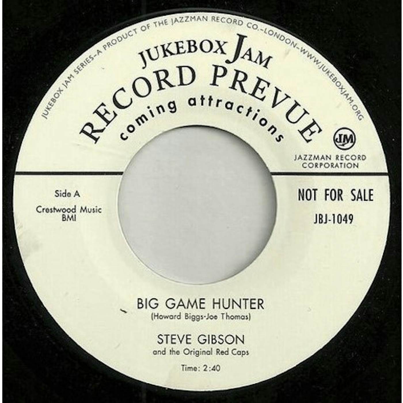 Steve Gibson (And The Red Caps) BIG GAME HUNTER/WHY DON'T YOU LOVE ME Vinyl Record - UK Release
