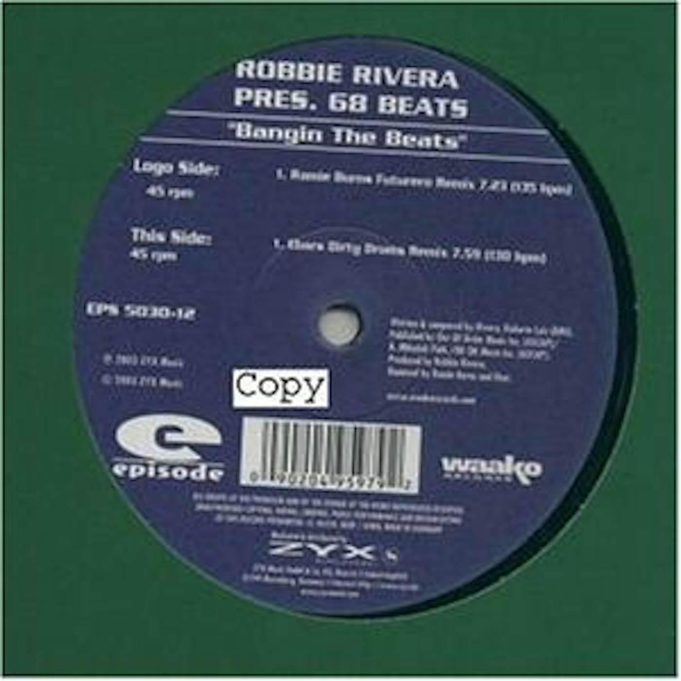 Robbie Rivera BANGIN THE BEATS Vinyl Record