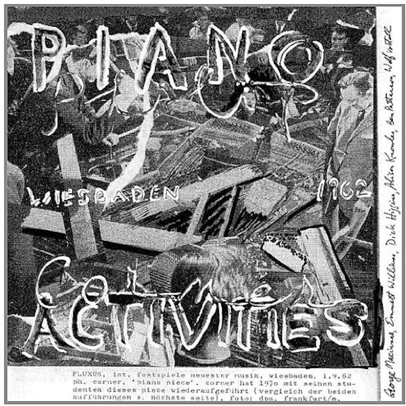 Philip Corner PIANO ACTIVITIES Vinyl Record
