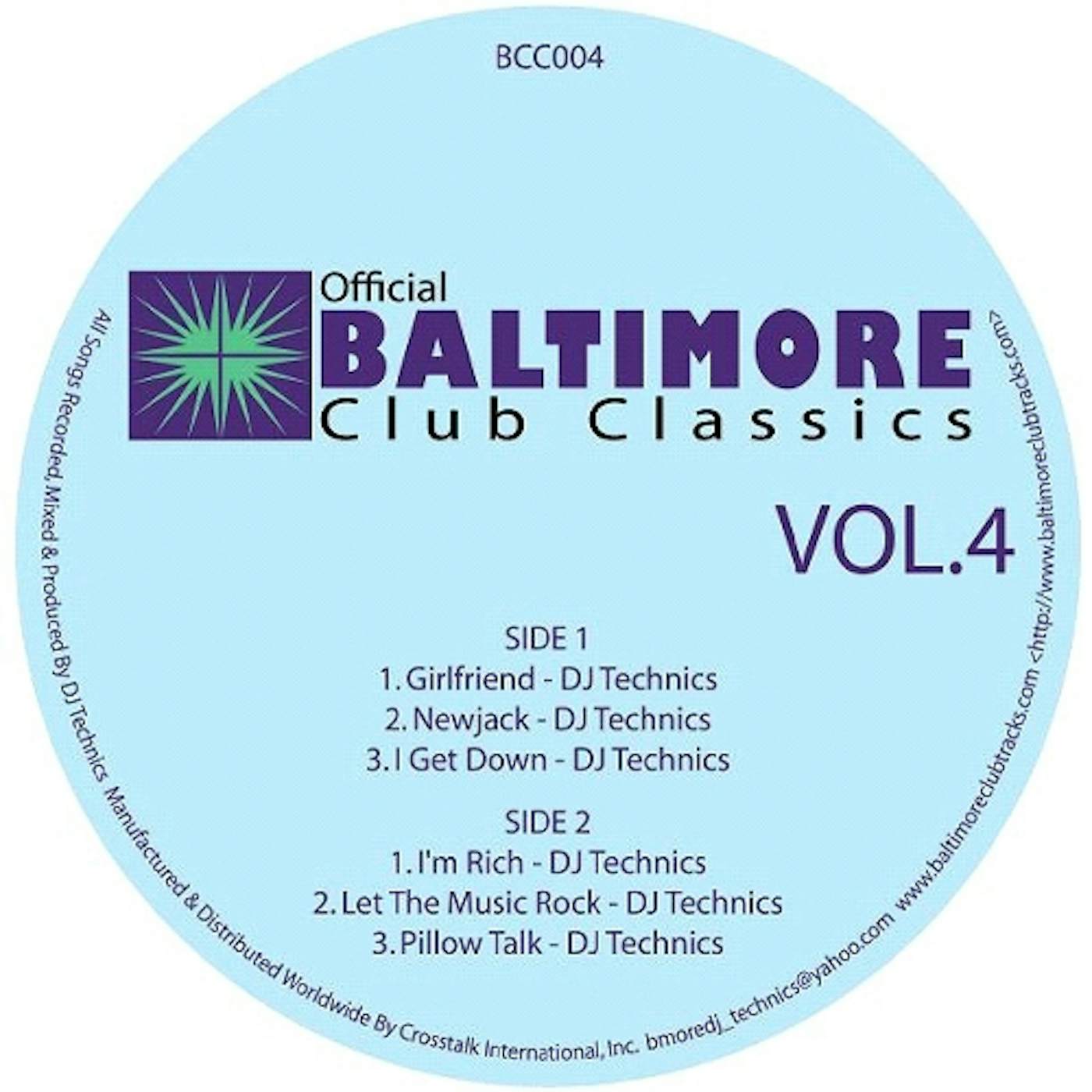 BALTIMORE CLUB CLASSICS 4 / VAR Vinyl Record