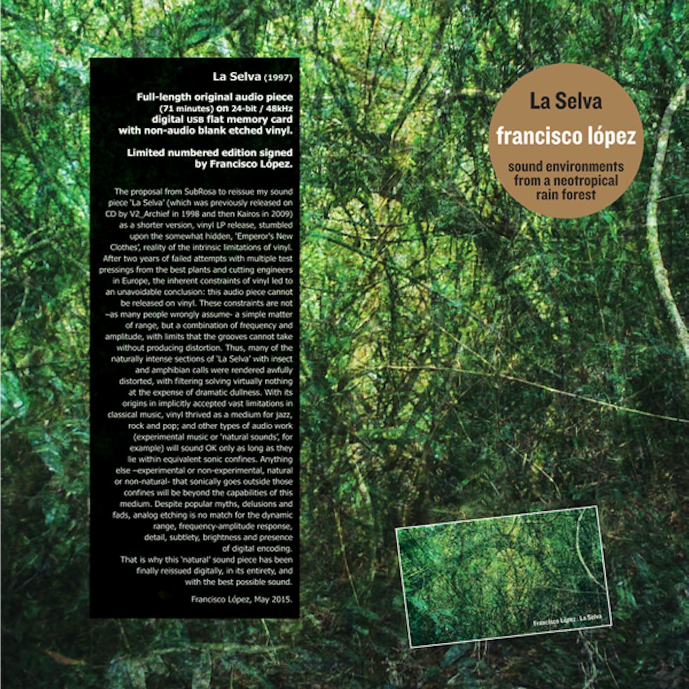 Francisco López La Selva Vinyl Record