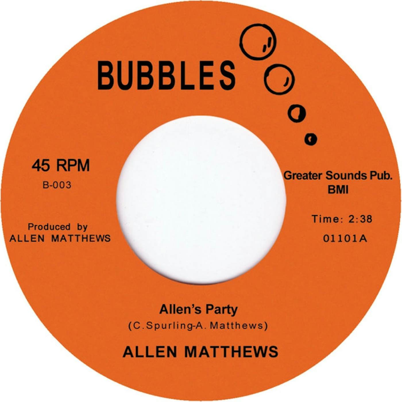 Allen Matthews ALLENS PARTY Vinyl Record