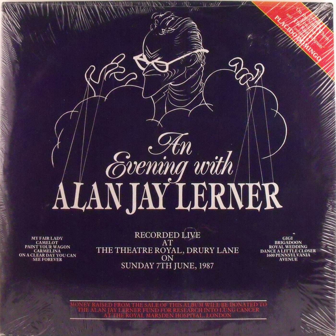 Lerner, Alan Jay AN EVENING WITH...(MY FAIR LADY, CAMLEOT, GIGI) Vinyl Record