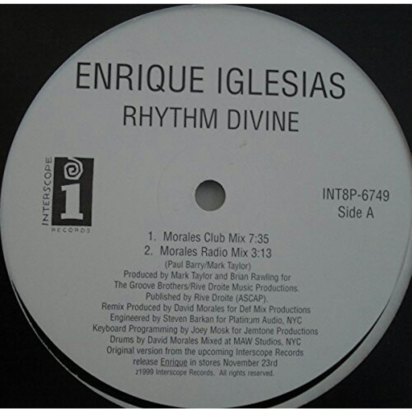 Enrique Iglesias Rhythm Divine Vinyl Record