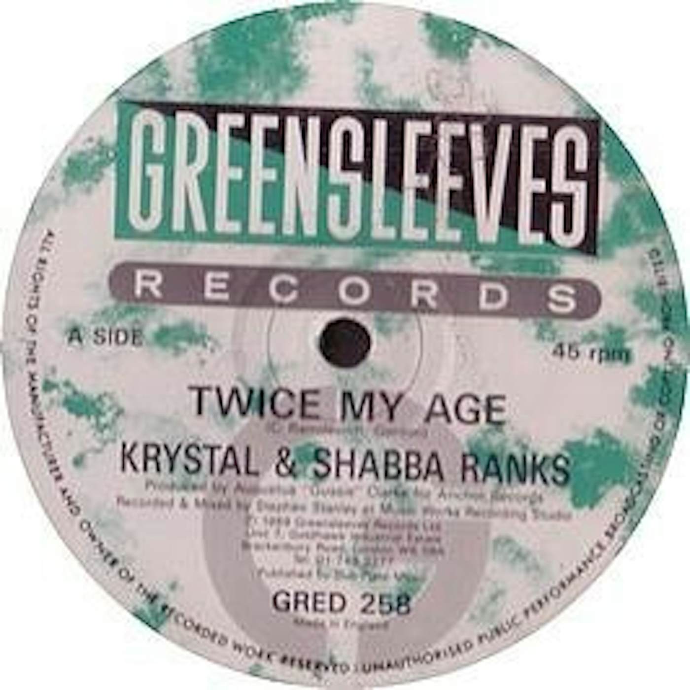 Krystal & Shabba Ranks Twice My Age Vinyl Record