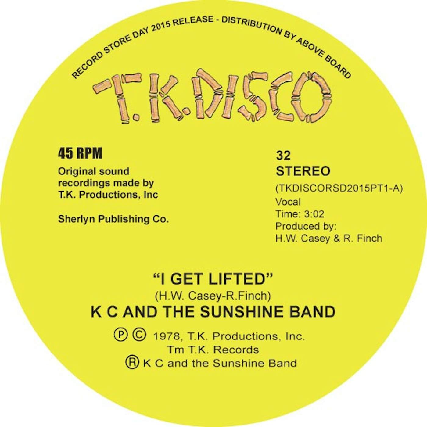 K.C. & SUNSHINE BAND I GET LIFTED (TODD TERJE EDIT) Vinyl Record