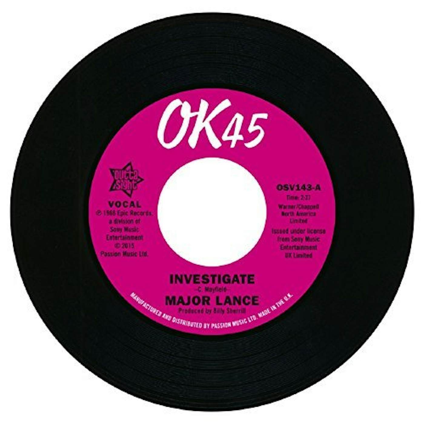 Major Lance INVESTIGATE / IT'S THE BEAT Vinyl Record
