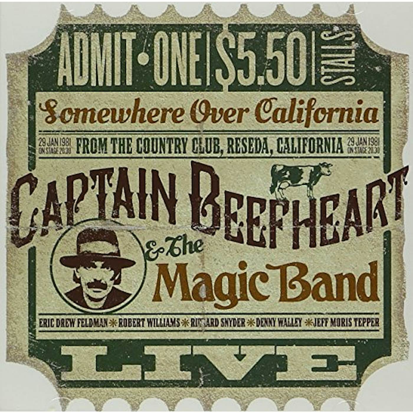 Captain Beefheart & His Magic Band LIVE AT THE COUNTRY CLUB RESEDA CALIFORNIA 1981 CD