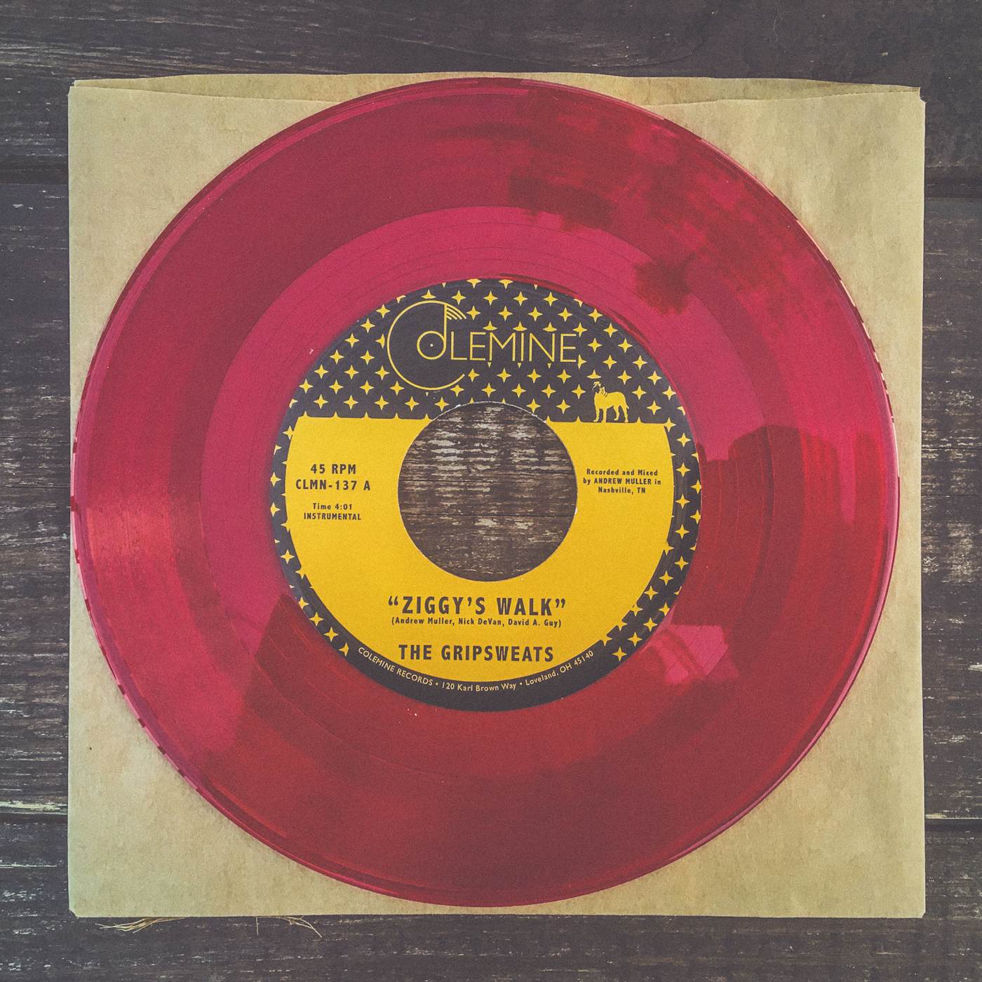 The Gripsweats ZIGGY'S WALK / ALPHA DOG Vinyl Record