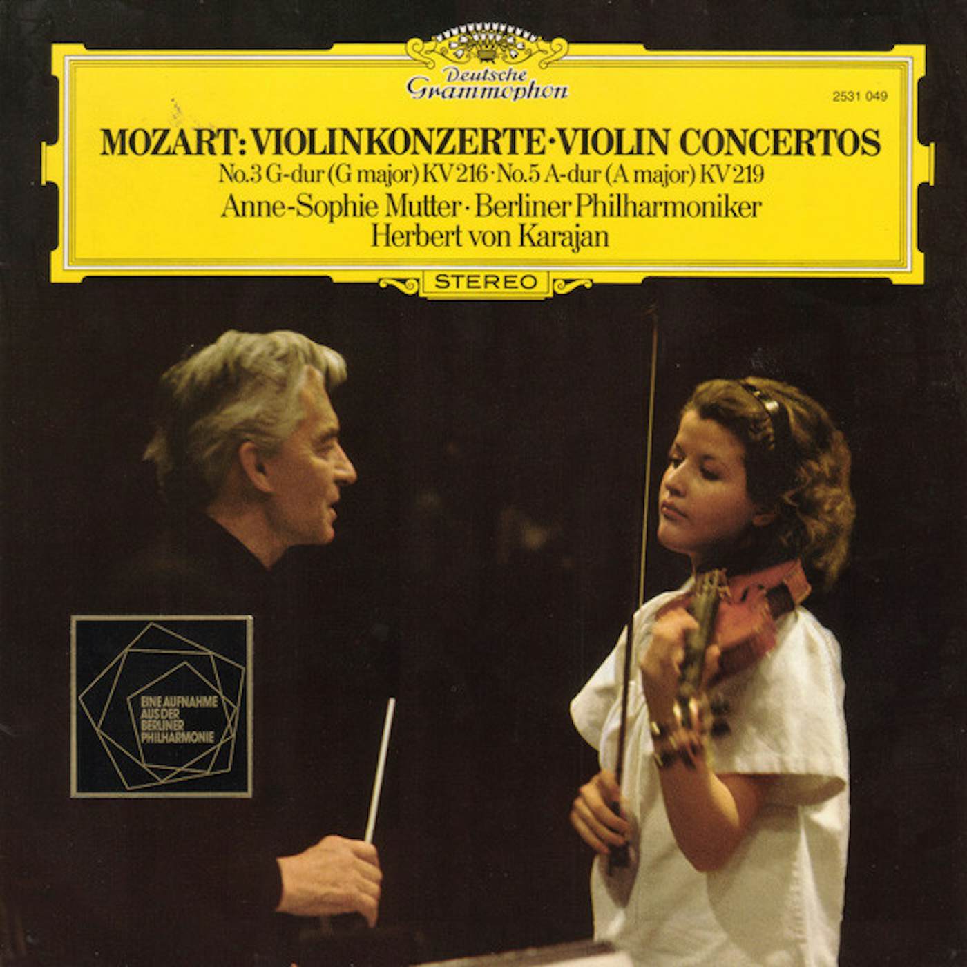 Mozart / Anne-Sophie Mutter MOZART: VIOLIN CONCERTOS 3 & 5 Vinyl Record - Canada Release