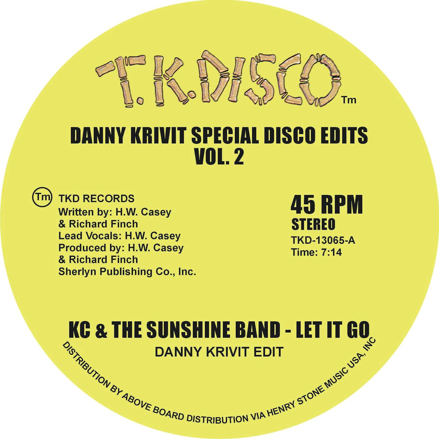 K.C. & SUNSHINE BAND DANNY KRIVIT SPECIAL DISCO EDITS VOL. 2 Vinyl Record