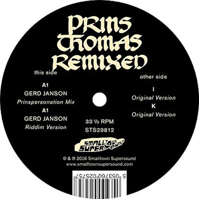 Lindstrom & Prins Thomas GERD JANSON REMIXES Vinyl Record