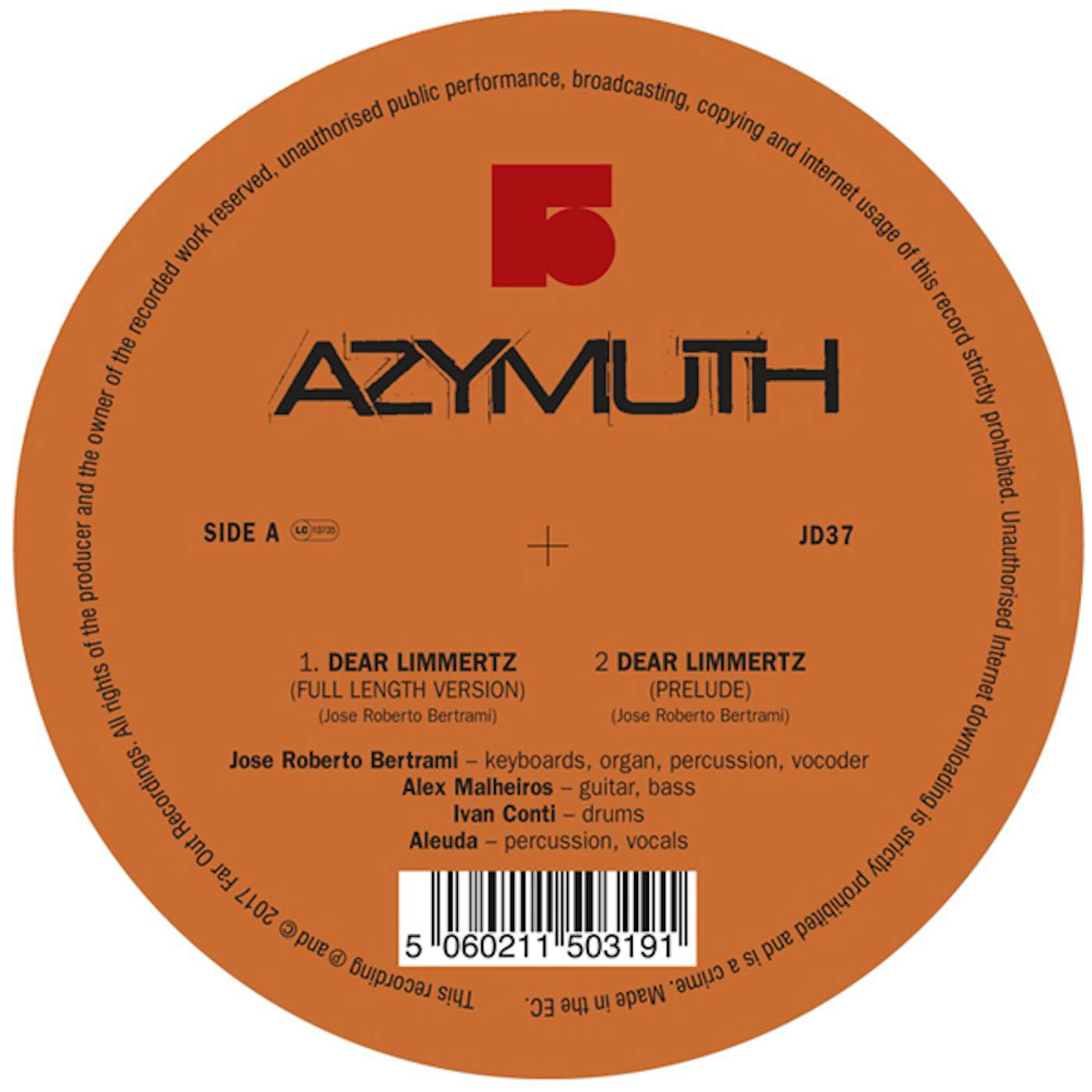 Azymuth DEAR LIMMERTZ / MARACANA Vinyl Record