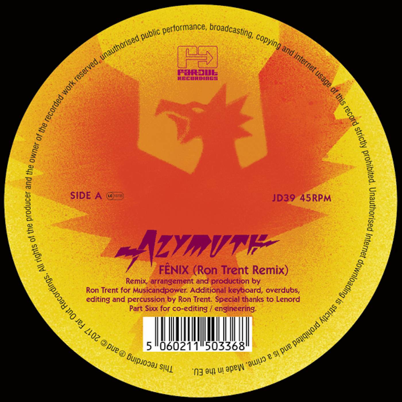 Azymuth FENIX (RON TRENT REMIX) Vinyl Record