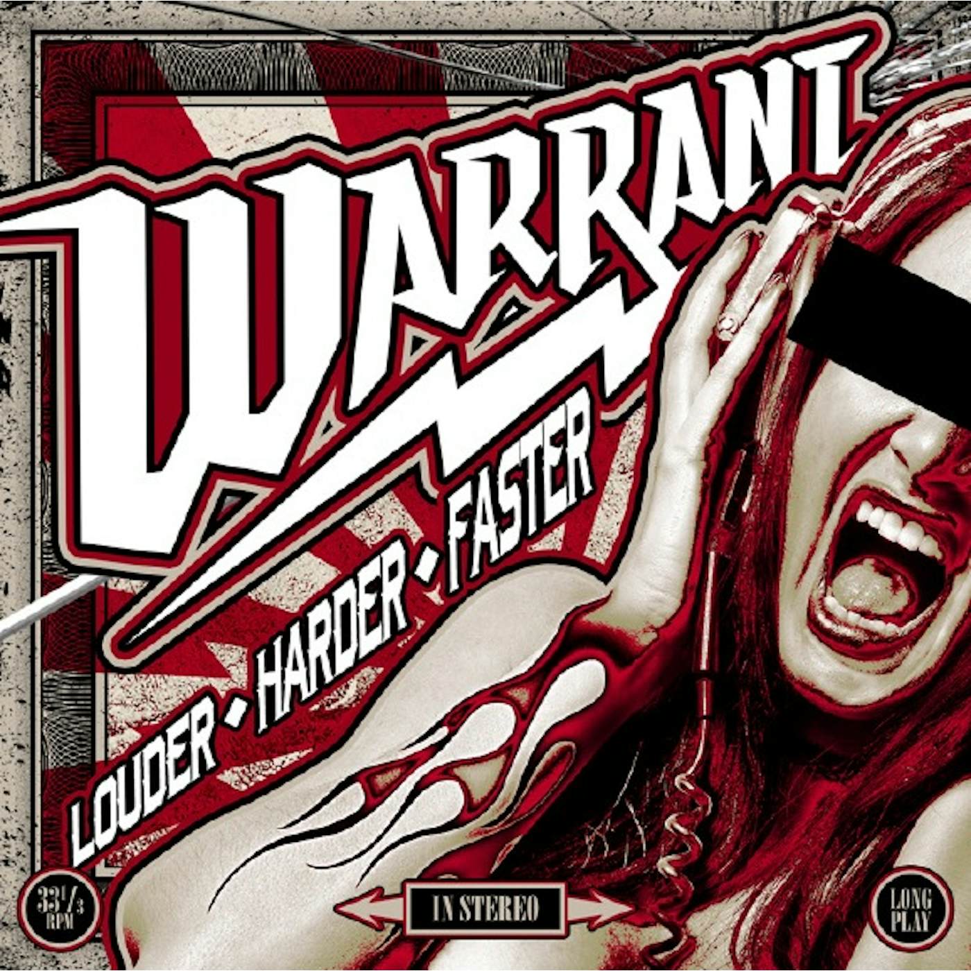 Warrant LOUDER HARDER FASTER (RED VINYL) Vinyl Record