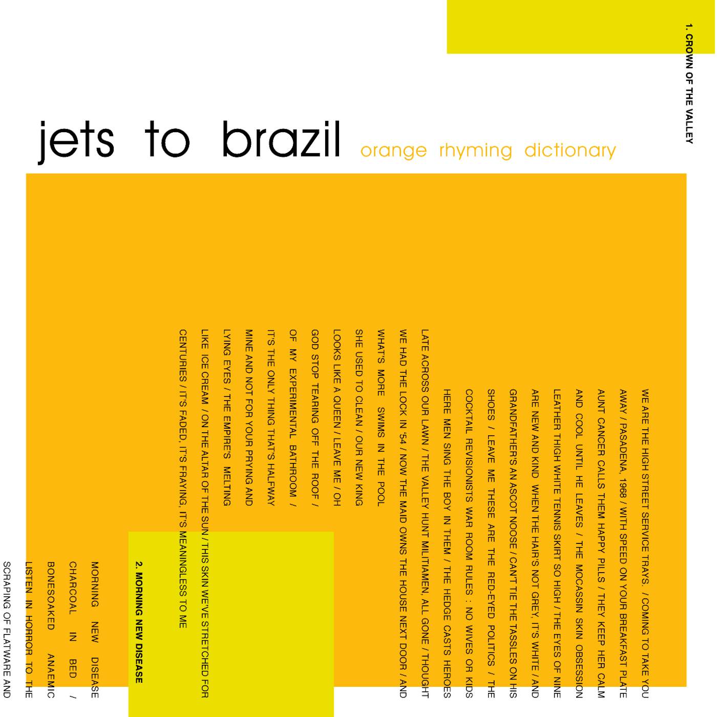Jets To Brazil ORANGE RHYMING DICTIONARY Vinyl Record