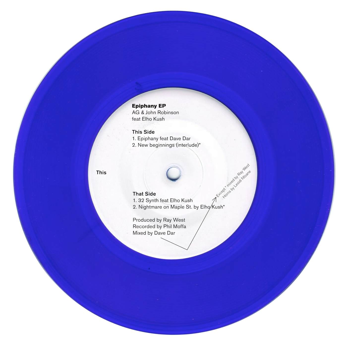 Ag / John Robinson EPIPHANY - Limited Edition 7'' Purple Colored Vinyl Record