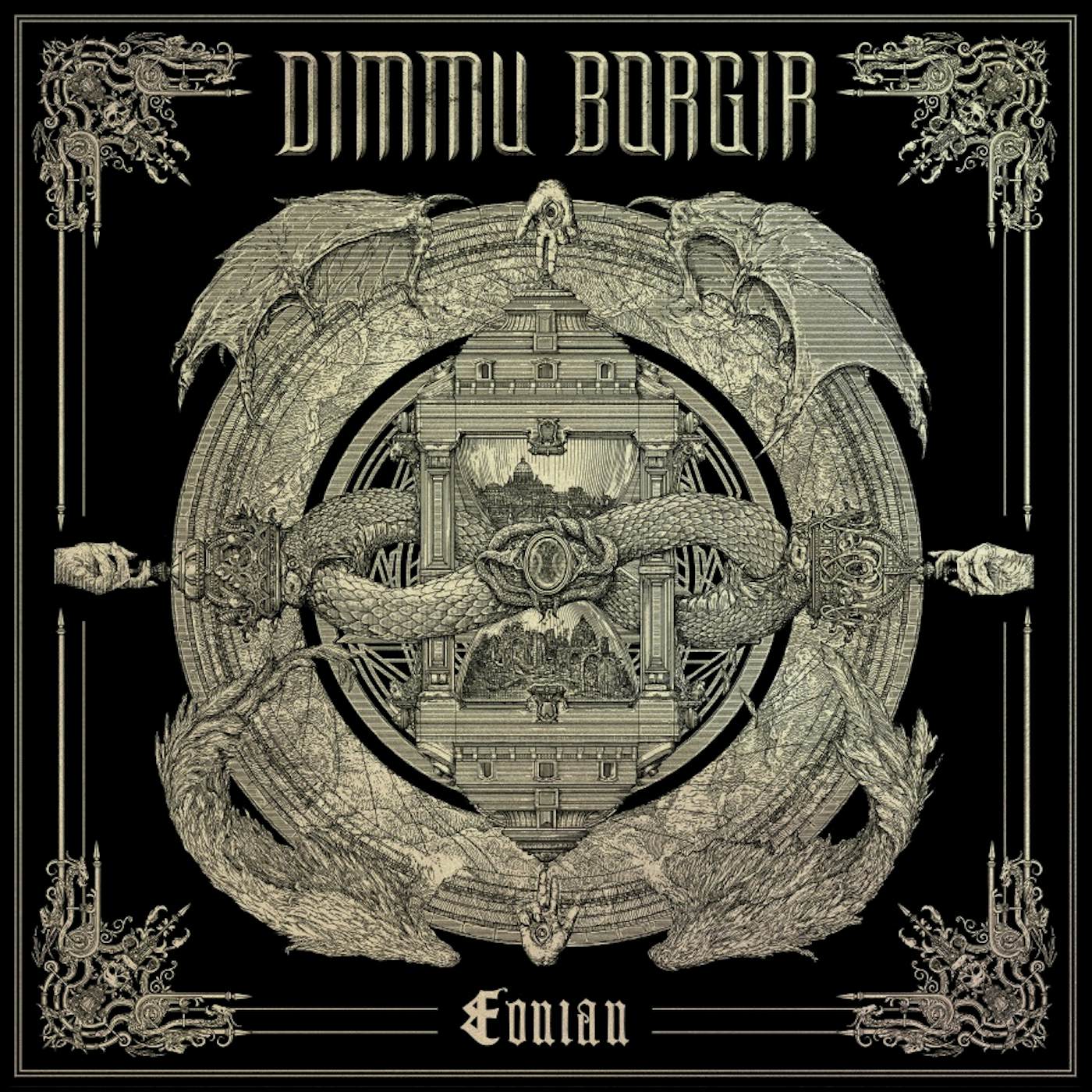 Dimmu Borgir EONIAN - Limited Edition Bone & Black Swirled Colored Vinyl Record
