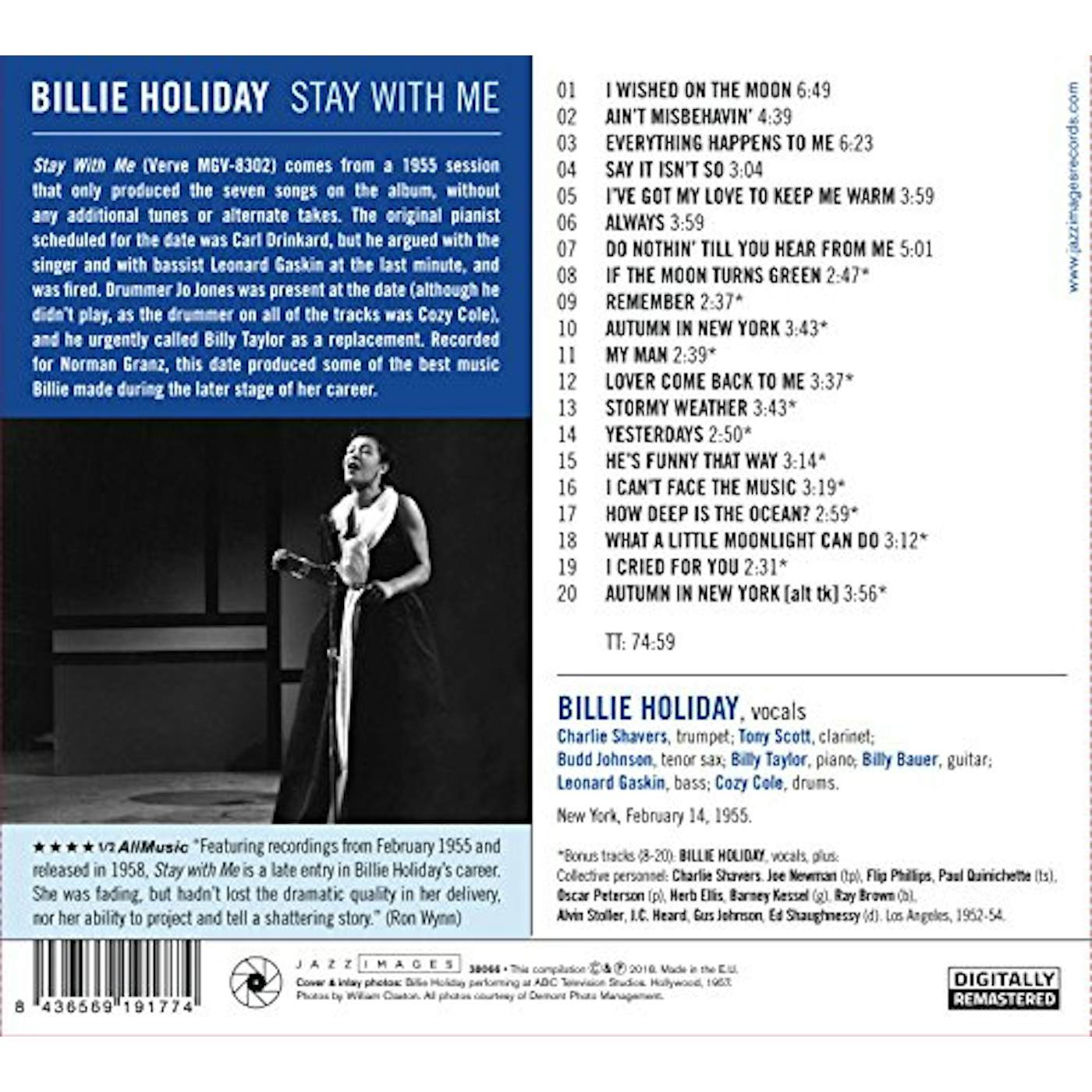 Billie Holiday STAY WITH ME CD