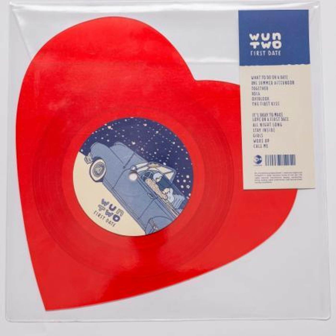 Wun Two FIRST DATE (HEART SHAPED 7) Vinyl Record