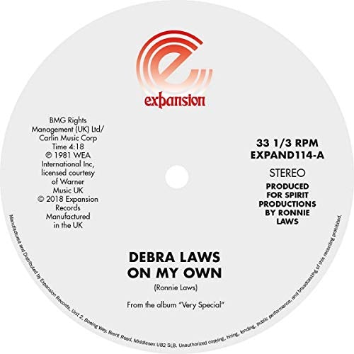 Debra Laws ON MY OWN / VERY SPECIAL Vinyl Record