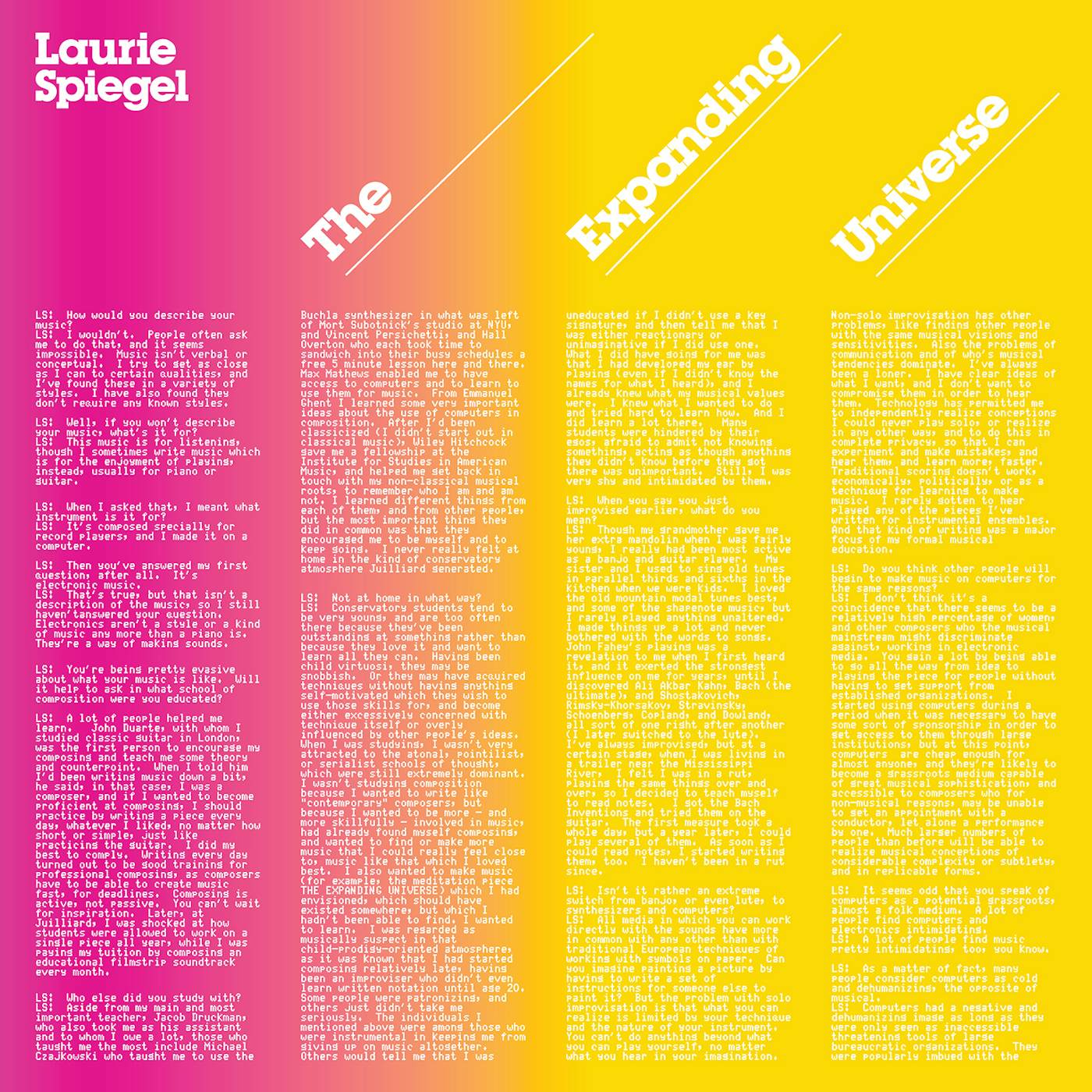 Laurie Spiegel The Expanding Universe Vinyl Record