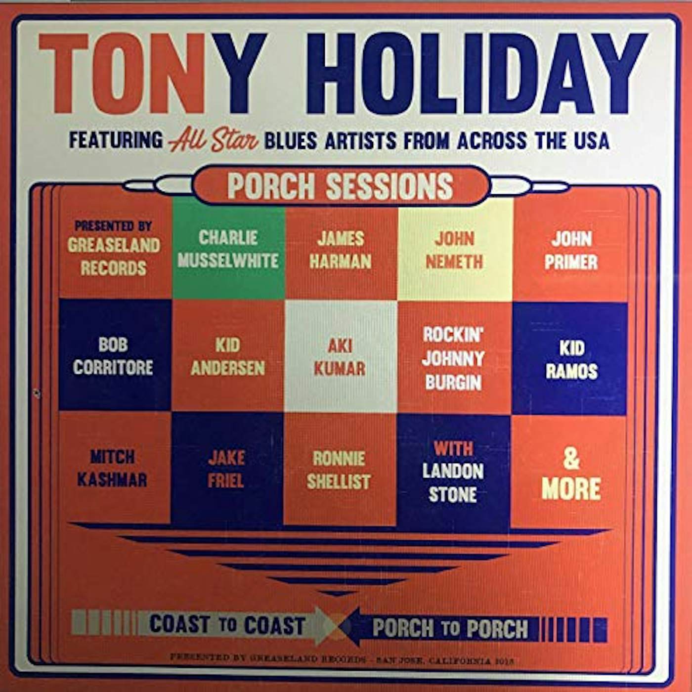 Tony Holiday PORCH SESSIONS CD