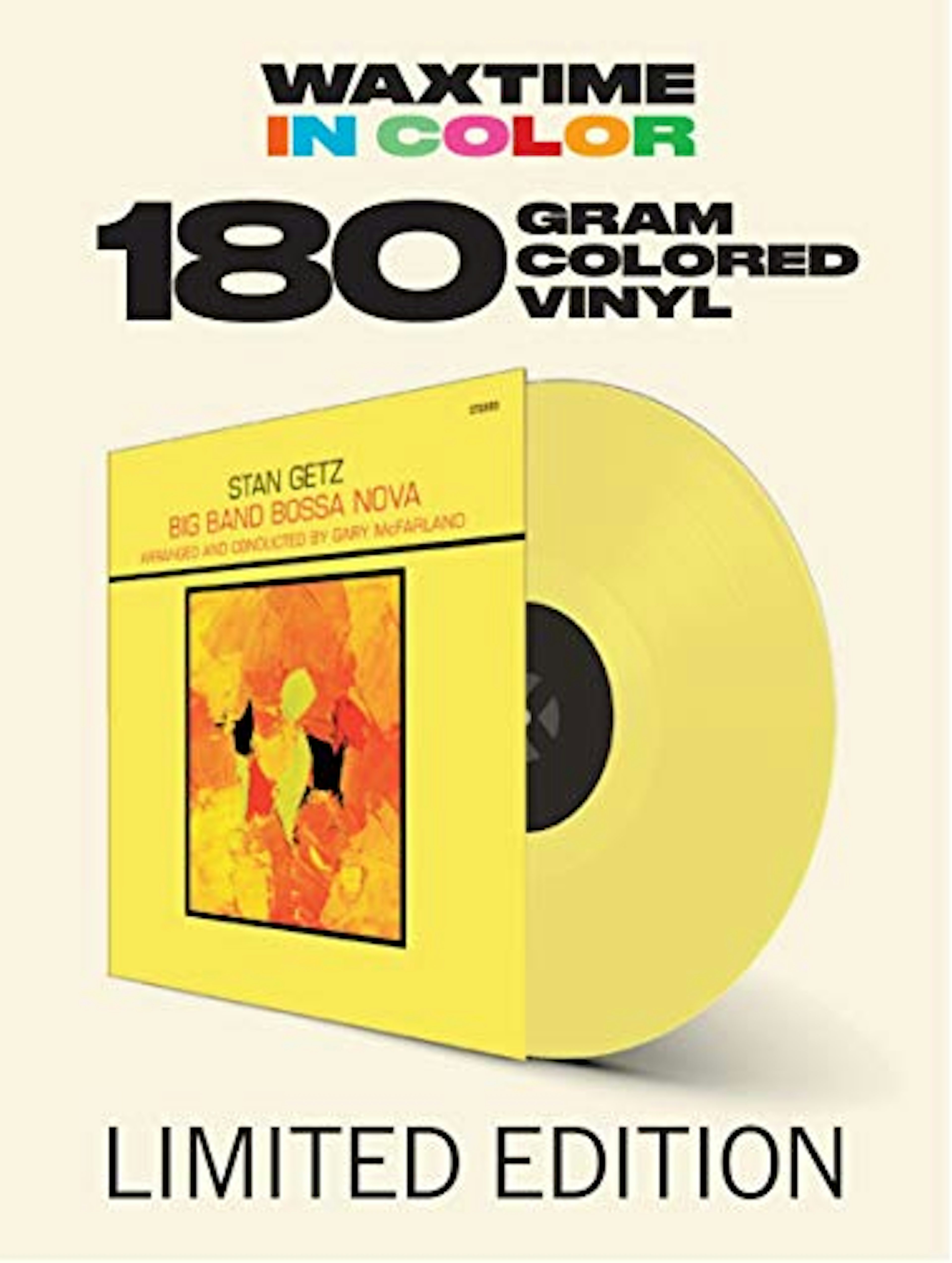 Stan Getz BIG BAND BOSSA NOVA Vinyl Record - Colored Gram Pressing, Yellow Vinyl, Spain Release